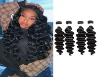 Loose Deep 4 Bundles Brazilian Human Hair Peruvian Indian Raw Virgin Double Wefts Natural Color 1030inch5527725