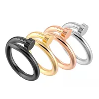 2022 New 18K Gold Diamond Nagel Ring Fashion Paar Liebesring für Menwomen Classic Brand Designer Ringe Edelstahl Jewel291M