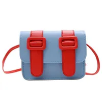 Handbags Kids Fashion Bag Childrens Bags Contrast Color Cambridge Girls Shoulder Messenger Square E10317