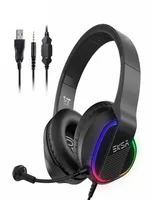 EKSA E400 Gaming Headset Gamer 35mm Stereo سماعات سلكية مع مصابيح LED Microphone RGB لـ PS4PCXBOX ONENINTENDO SWITCH8860815