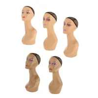 Wig stand féminin mannequin mannequin mannequin squeshes caps chapeau afficher le maquillage complet buste 221207
