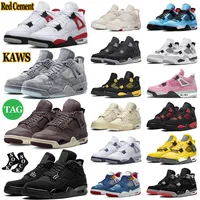 Jumpman 4 Men Basketball Shoes Retro 4s Womens Mens Trainers Military Black Cat Canvas A Ma Maniere Red Thunder Canvas Sail Cactus Jack Sports Sneakers