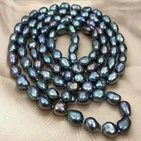 Fashion Jewelry long pearls dark blue Colourful Rope necklace