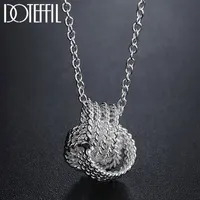 Chokers DOTEFFIL 925 Sterling Silver 18 Inch Tennis Pendant Necklace For Women Fashion Wedding Engagement Party Charm Jewelry 221207