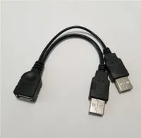 100pcslot dual 2 puertos USB 20 potencia de datos Un cable adaptador de divisor Y femenino Male a hembra 15 cm para HDD Portable SSD ENC2532041