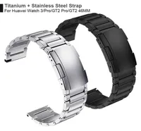 Titanium Steel Clasp Strap لـ Huawei Watch 3 Band GT 2 Pro GT2 Watchband for Honor MagicWatch2 46mm GS Pro Bracelet Bracelet H7154231