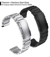 Titanium Steel fermoir STRAP pour Huawei Watch 3 Band GT 2 Pro GT2 Watchband for Honor MagicWatch2 46mm GS Pro Bracelet Bracelet H7904684
