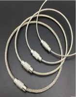 Tornillo Bloqueo de alambre de acero inoxidable Cable de cable Cabina Cabeza de cuerda Cabell￳n de llavero Cables Cables de senderismo al aire libre 5737180