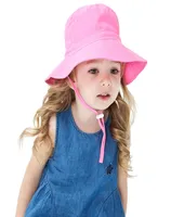 New Kids Baby Boys Girls Sun Hats Toddler Summer Sun Protective Wide Brim Bucket Hat Outdoor Play Print8326983