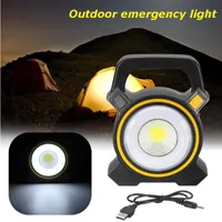 Solar Lamps Powered USB Portable 30W LED floodlight Lanterns COB Spot Rechargeable LED Flood Light Outdoor Work Spot Lamp 2400Lm