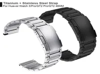 Titanium Steel Clasp Strap لـ Huawei Watch 3 Band GT 2 Pro GT2 Watchband for Honor MagicWatch2 46mm GS Pro Bracelet Bracelet H1105746