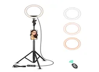 Whole Portable Adjustable Brightness 10 Inch Selfie Ring Light with Tripod Stand for Live StreamMakeup4611697