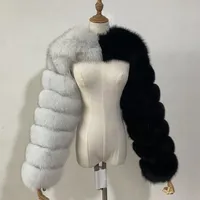 Зимняя мода свадебные обертывания изделия из фекции фекция элегантное лоскутное одеяло с длинным рукавом теплые носки короткие куртки пушистые пальто женское топ