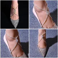 Anklets Trendy Rhinestone Crystal For Women Luxury Feet Bracelet Foot Chain Ankle Instep Strap Party Prom Shoes Accessories Gift