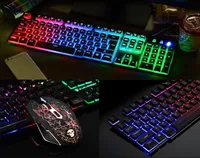 T6 Clavier lumineux et souris Set Ordinktop Computer Game Robotic Feel Keyboard Mouse Combos DHL 6163635