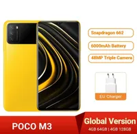 Global Sürüm Xiaomi Poco M3 Cep Telefonu Snapdragon 662 6000mAh Büyük Batarya 128GB Android Akıl