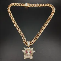 iced out chains pendant for Men hip hop bling chains jewelry men's diamond tennis bracelet with 2 colors290R