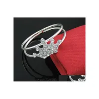 Napkin ringen groothandel 100 stcs/lot sier crown servet buckle metal mtilayer houder ringen voor el bruiloft banket tafel decoratie drop dh2hs