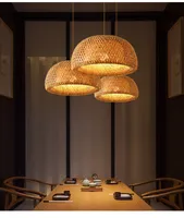 Bamboe hanger lamp hand gebreide Chinese stijl weven hangende lampen 18/10/30 cm