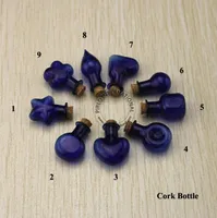 12 ml kobaltblaue Mini -Glasflaschen mit Korken kleine handgefertigte Glasfl￤schchen DIY Dekorative Korkglasflasche 20pcslot1024807