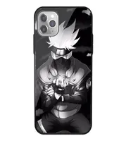 Tempered Glass Case Soft Bumper Hard Funda Case voor iPhone 11 Pro XS Max 7 8 Plus 6 6s plus 5s 5 Back Cover Print Naruto Kakashi P9637364