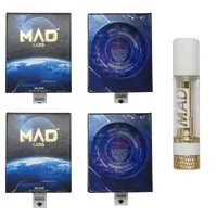 MAD Vape Cartridges 0.8ml Atomizers Carts Packaging Box 510 Thread Vaporizer Pen white Colors Round Screw in Mouthpiece Thick Oil Empty Vape Pen Madlabs E Cigarettes