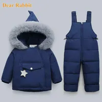 Down Coat Children Winter Jacket jumpsuit 2pcs Kids Toddler Girl Boy Clothes coat pants Suit Warm parka Baby Overalls Clothing Sets 221207