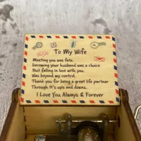 Decorative Figurines Personalized Music Box As Gifts For Her Customized Wooden Mother&#39;s Day Gift Couple You Are My Sunshine