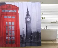 London Big Ben Shower Curtains beroemde stad Landmark Patroon Paris douchegordijn Fashion Polyester stof Badkamer Gordijnen 180cm1967057