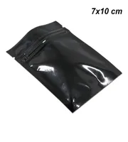7x10cm Black Aluminum Foil Zipper Lock Food Storage Bags for Snacks Dried Nuts Foil Mylar Zipper Tear Notch Packaging Pouches5795465