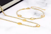 Roman zirconium bracelet necklace designer chain link clover luxury unisex nail mens love gold tennis charm cable men flower chain9267603