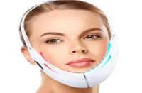V Face Massager Red LED Light Therapy EMS Facial Lifting Device Face Slimming Double Chin Reducer Anti Aging Belt Jaw Exerciser5105200