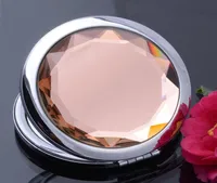 20 colores espejo de cristal redondo espejo de bolsillo doble compacto espejo de maquillaje iluminado espejo favores de maquillaje accesorios 10pcs9855540