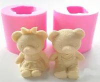 Cake Tools Cute Bear Boy Girl Silicone Soap Mold Fondant Decorating Sugarcraft Chocolate Gum Paste Candle Moulds15704849