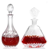 Flasks de hip Art Classic 500-700 ml d'￩paisseur en verre sans plomb Crystal Whisky Bouteille de vin rouge Vintage Family Bar Decanter Holiday Gift Flask