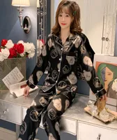 Зимние осенние буквы печатные пижамы набор домашних текстильных брендов дизайнер дизайнер мультфильм рисунок повседневные женщины с длинным рукавом кардиган SLE8399346