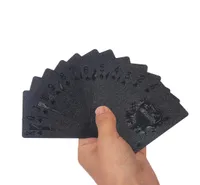 54Pcs Black Plastic playing cards Waterproof PVC Poker Play game Card Sets US dollar With Poker Box Classic Magic Tricks Tools5877504