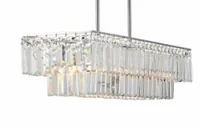 Luxury K9 rectangular crystal chandelier LED glow pendant lamp bedroom living room E14 Chandeliers luminaire paragraph room6899374