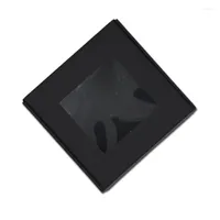 Embrulho de presente 20pcs 8.5 3,5 cm de papelão preto caixa de janela PVC Papel em branco Diy Small Jewelry Packaging Soap Packaging