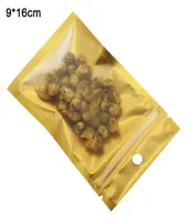 9x16cm Flat Self Seal Zipper Zip lock Plastic Package Bags with Hang Hole Heat Seal GoldMatte Clear Aluminum Mylar Foil Package B4823052