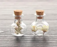 5pcs Mini Glass Wishing Bottle Cork Stopper Vapo de amostra vazia Diy Pingents Storage Vial Wedding Home Decoration Supplies4661998