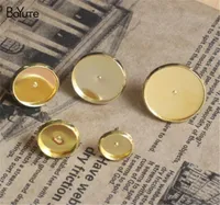 BoYuTe 100Pcs Round 8MM 10MM 12MM 14MM 16MM Cabochon Base Setting Gold Plated Stud Earring Blank Tray Diy Jewelry Findings3735743