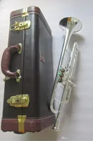Gerçek resim ABD Bach Stradivarius Trompet BB LT197S99 Gümüş Düz B Müzik Müzik Enstrümanları Profesyonel Boynuz Trompete97773240