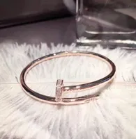 Fashion designer men nail bracelet bangle titanium steel 18K gold plated bracelets inlay diamond screw cuff bangles women love jew1198798