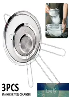 3Pcs Fine Mesh Strainer Stainless Steel Colander Sieve Sifter Kitchen Flour Filter Small Medium Large Metal Strainer Set2547849
