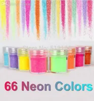 OTS06224 66 Neon kleuren metaal glinsterende glitter POEDER POEDER NAIL Deco Art Kit Acryl Dust Set2925CM1846237