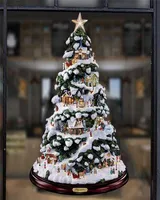 20x30см Рождественское хрустальное дерево Санта -Клаус Снеговик вращение скульптурная паста наклейка на стикер зимнее годовая вечеринка на дому 211029792440
