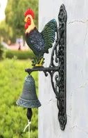 Antique Cast Iron Hand Painted ROOSTER Motif Doorbell Home Decor Welcome Dinner Bell Windchime Chicken Wall Mount Hanging Door Por8293654
