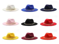 Men Formal Hat Jazz Top Hat Women Wide Brim Hats mens Panama Cap Felt Fedora caps Woman Trilby Chapeau Man Fashion Accessories NEW4352875