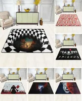 Carpets Horror Movie Halloween IT Pennywise Nonslip Bedroom Rugs Bath Mat Plush Decoration Living Room Luxury Fluffy SoftCarpets4774231